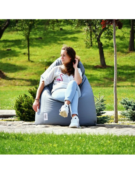Sedací vak hruška sivá