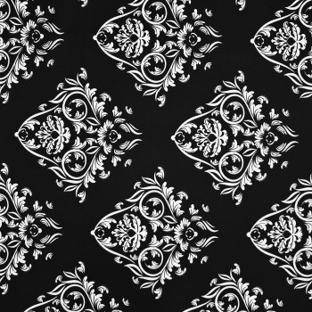 Látka metráž bavlna 100% Don ornament čierny CNM