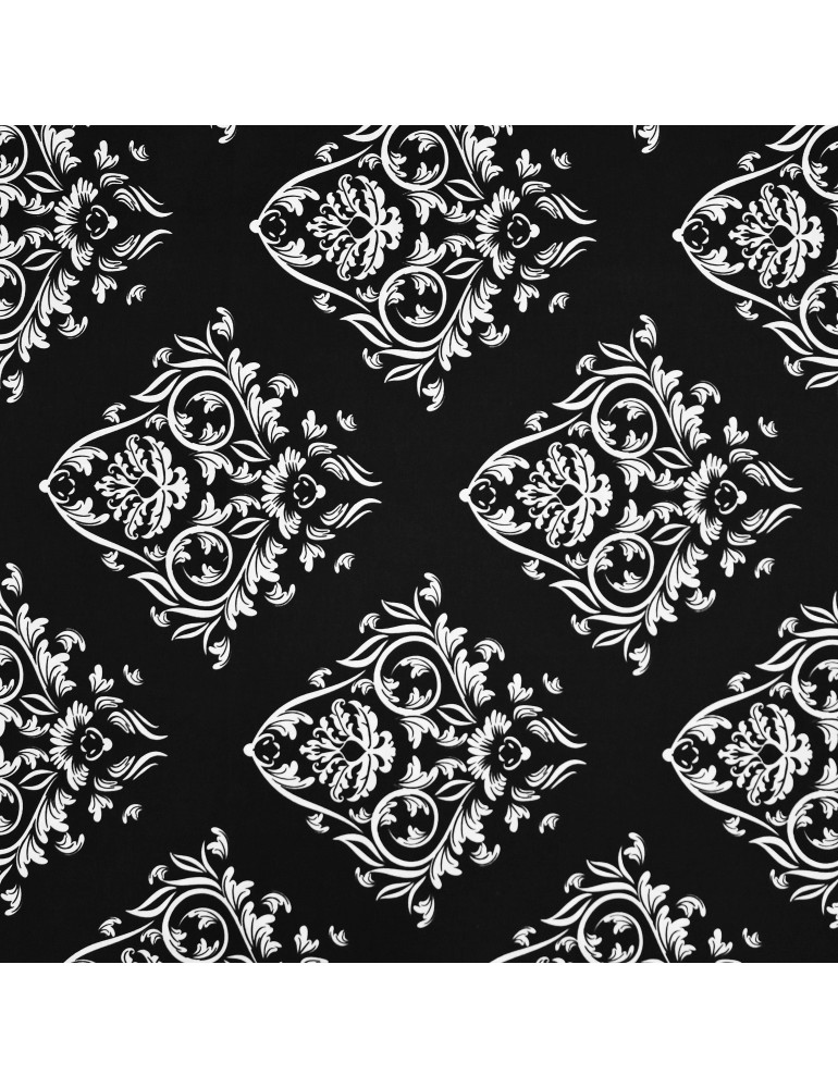 Látka metráž bavlna 100% Don ornament čierny CNM