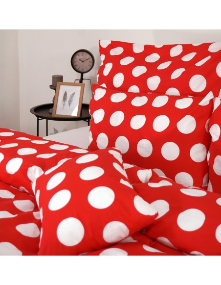 Látka metráž 100% bavlna delux Dots červené