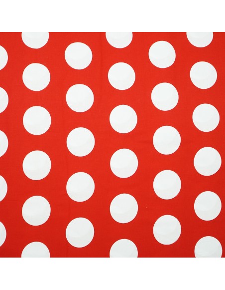 Látka metráž 100% bavlna delux Dots červené