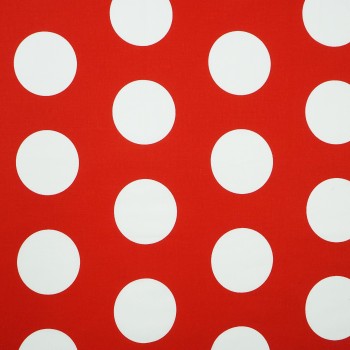 Látka metráž 100% bavlna delux Dots červené