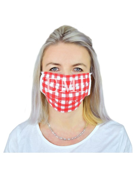 Ochranné rúško dvojvrstvové textilné červené s gumičkou EMI