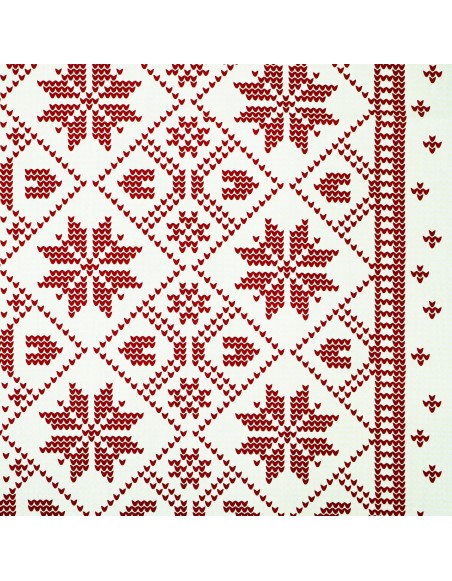 Látka metráž 100% bavlna delux Etno krémovo-bordové