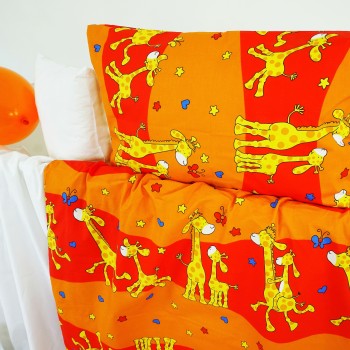 Látka metráž bavlna 100 % Don Žirafky červené CNM