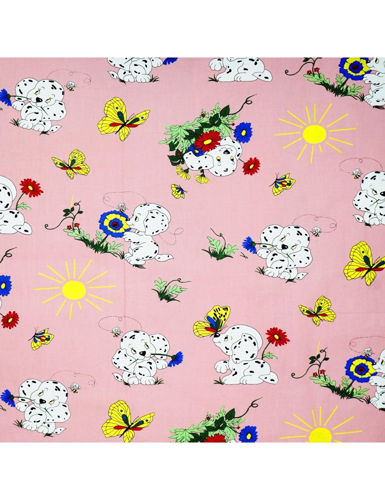 Látka metráž bavlna 100 % Don Dalmatínec ružový CNM