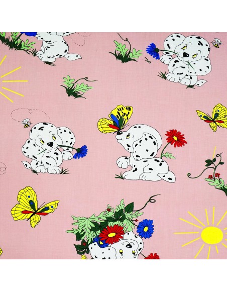 Látka metráž bavlna 100 % Don Dalmatínec ružový CNM