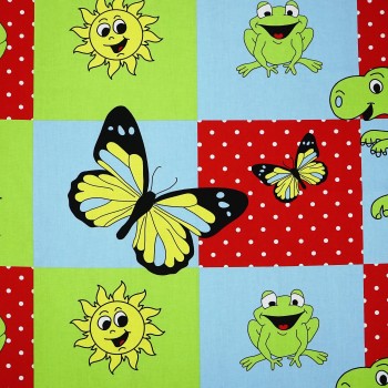 Látka metráž bavlna 100 % delux Zvieratká modré