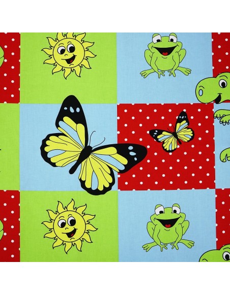 Látka metráž bavlna 100 % delux Zvieratká modré