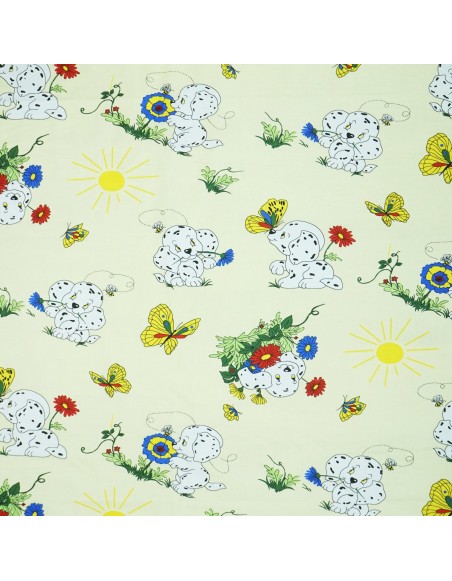 Látka metráž bavlna 100 % Don Dalmatínec žltý CNM