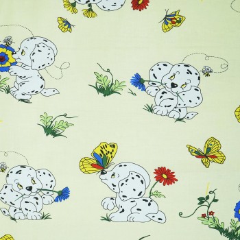 Látka metráž bavlna 100 % Don Dalmatínec žltý CNM