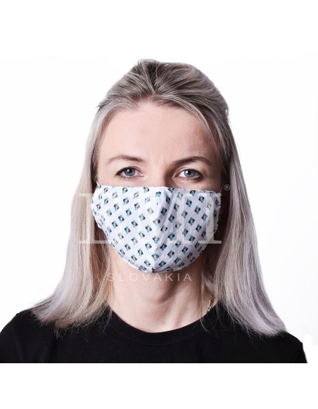 Ochranné rúško dvojvrstvové textilné Kosoštvorec s gumičkou EMI