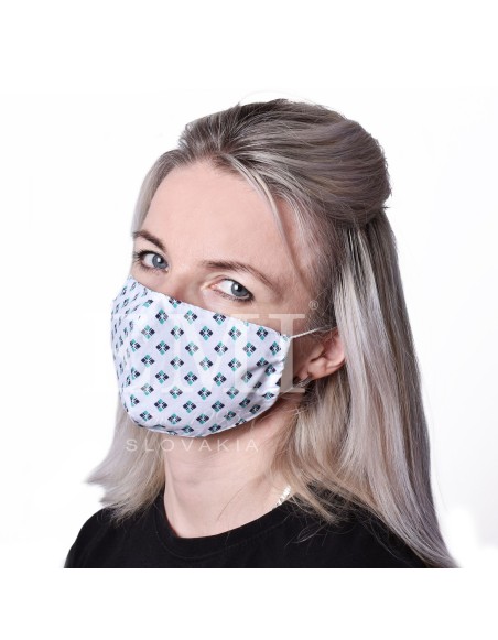 Ochranné rúško dvojvrstvové textilné Kosoštvorec s gumičkou EMI