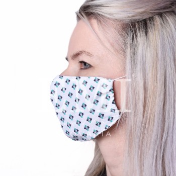 Ochranné rúško dvojvrstvové textilné Kosoštvorec s gumičkou EMI