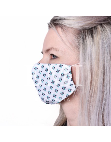 Ochranné rúško dvojvrstvové textilné Kosoštvorec s gumičkou EMI