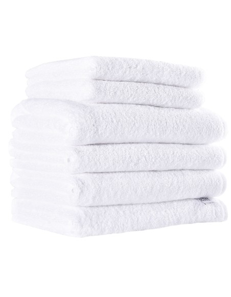 Sada uteráky a osušky bavlnené biele 4 ks 50 x 100 cm + 2 ks 70 x 140 cm EMI