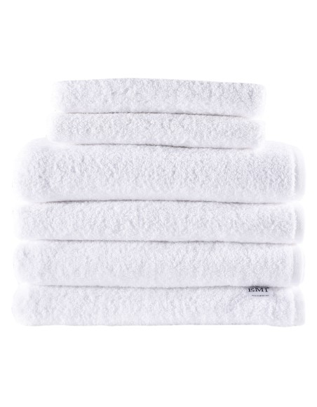 Sada uteráky a osušky bavlnené biele 4 ks 50 x 100 cm + 2 ks 70 x 140 cm EMI