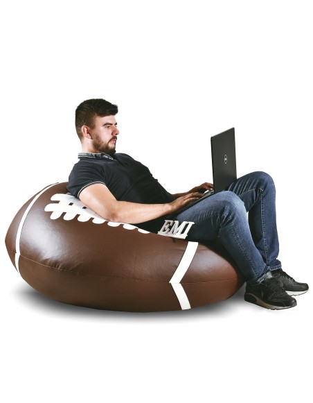 Sedací vak lopta tmavohnedá EMI