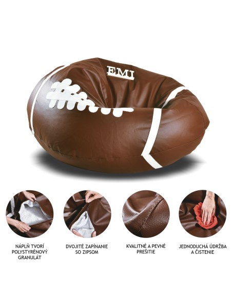 Sedací vak lopta tmavohnedá EMI
