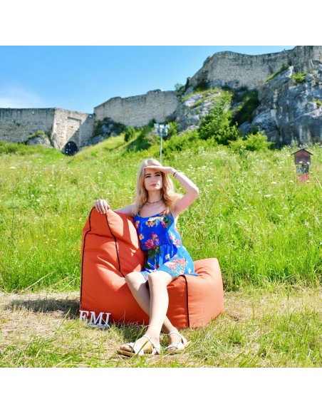 Sedací vak stolička nylonová oranžová