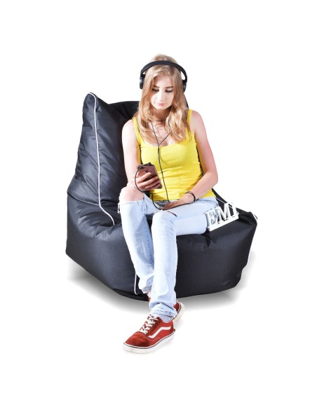 Sedací vak stolička nylonová čierna