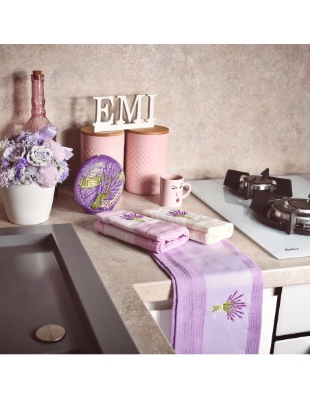 Utierky vaflové na riad levanduľa set 3 ks EMI