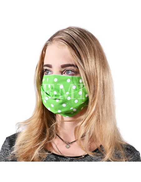 Ochranné rúško dvojvrstvové textilné zelené s gumičkou EMI