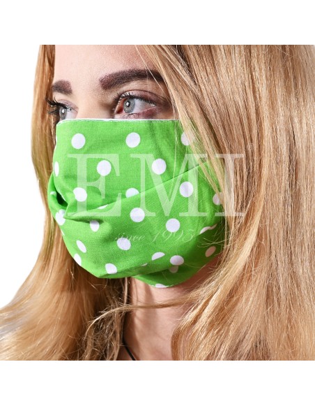 Ochranné rúško dvojvrstvové textilné zelené s gumičkou EMI