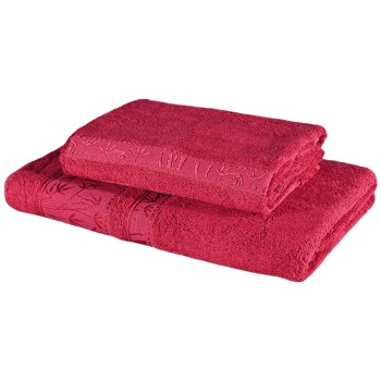 Sada bordovej bambusovej osušky a uteráka EMI