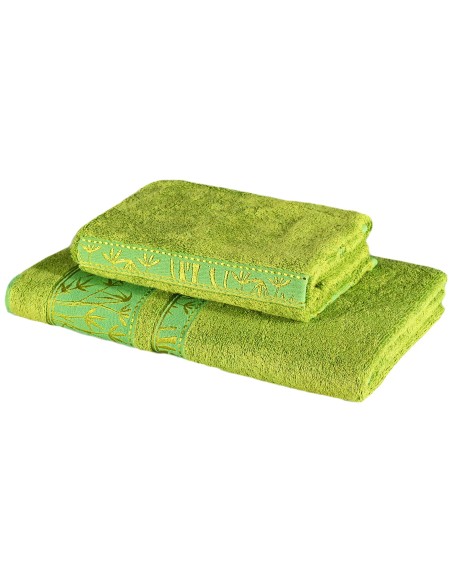 Sada 2 kusov zelenej bambusovej osušky a uteráka EMI