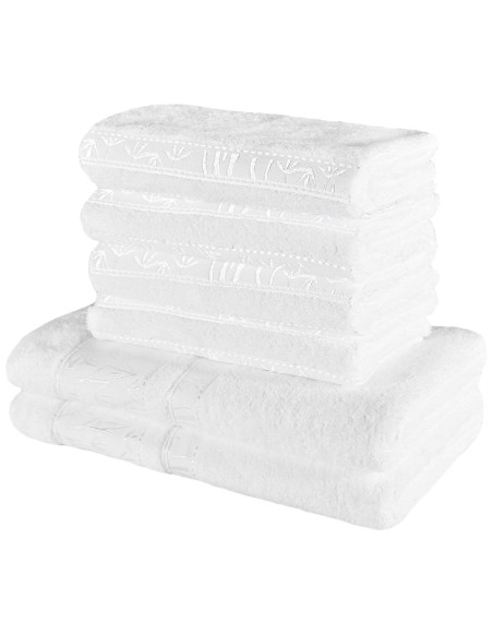 Sada bielych bambusových osušiek a uterákov EMI