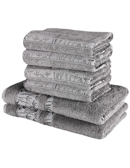 Sada sivých bambusových osušiek a uterákov EMI