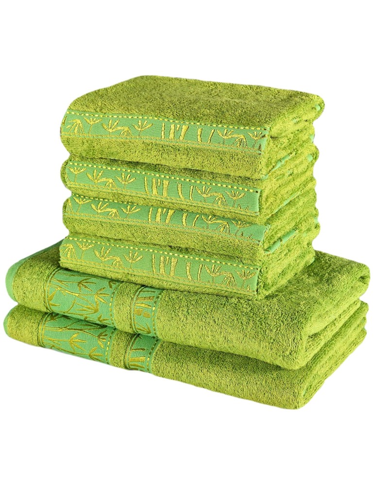 Sada zelených bambusových osušiek a uterákov EMI