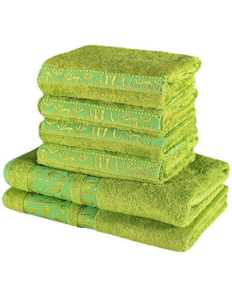 Sada zelených bambusových osušiek a uterákov EMI