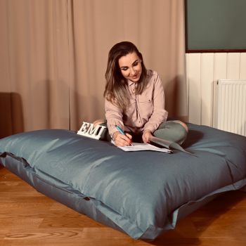 Sedací vak vankúš sivý EMI