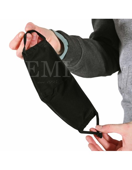 Ochranné rúško dvojvrstvové textilné čierne s gumičkou EMI