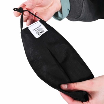 Ochranné rúško dvojvrstvové čierne Classic s gumičkou EMI