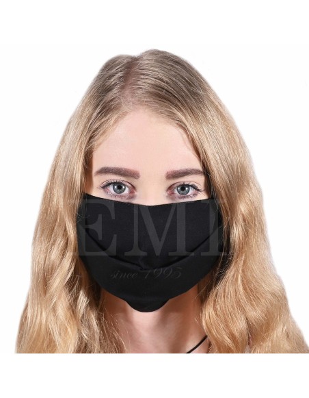 Ochranné rúško dvojvrstvové čierne Classic s gumičkou EMI