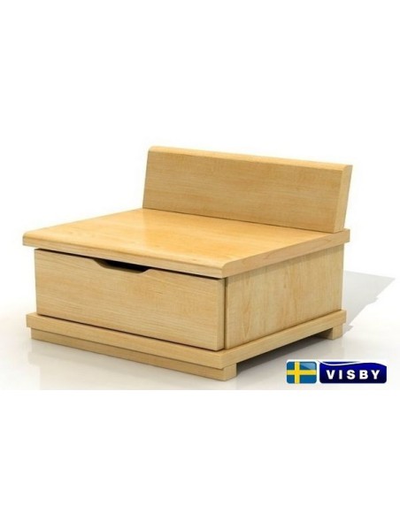 Nočný stolík borovicový Arhus s jednou zásuvkou - Visby