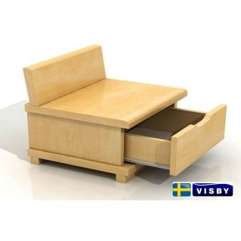 Nočný stolík borovicový Arhus s jednou zásuvkou - Visby