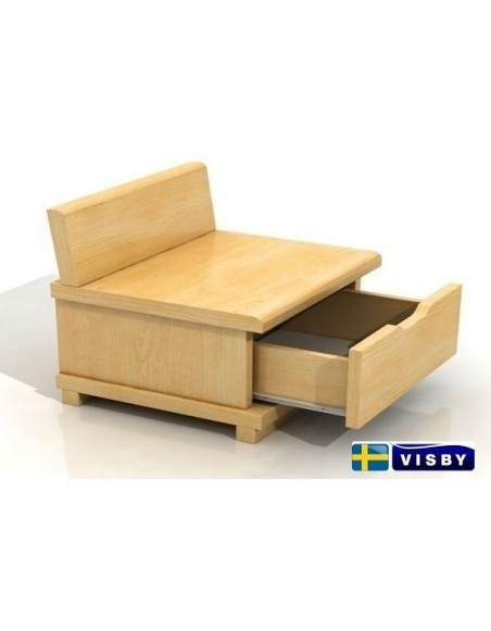 Nočný stolík borovicový Arhus s jednou zásuvkou - Visby