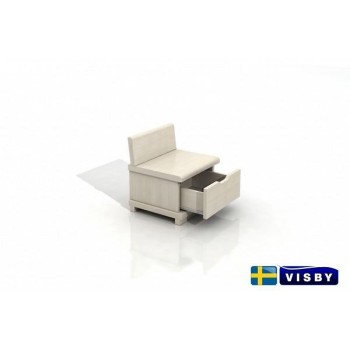 Nočný stolík borovicový Arhus s jednou zásuvkou - Visby