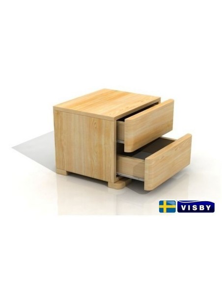 Nočný stolík borovicový Sandemo High s dvomi zásuvkami - Visby