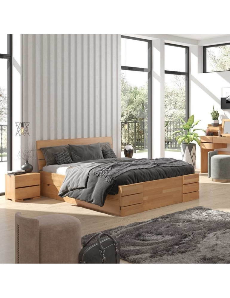 Postel_z_masivu_bukova_Sandemo_High_so_zasuvkami_Visby