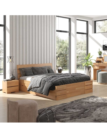 Postel_z_masivu_bukova_Sandemo_High_so_zasuvkami_Visby