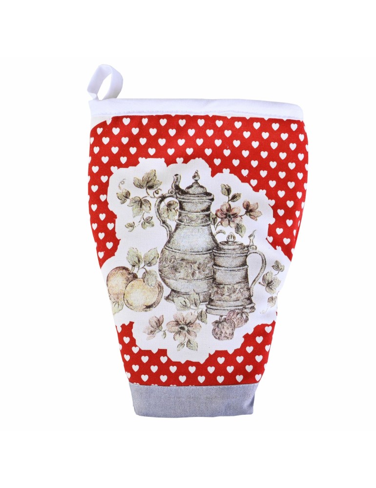 Kuchynská rukavica žabka džbán červená