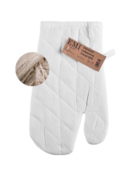 Ľanová rukavica Cook biela EMI