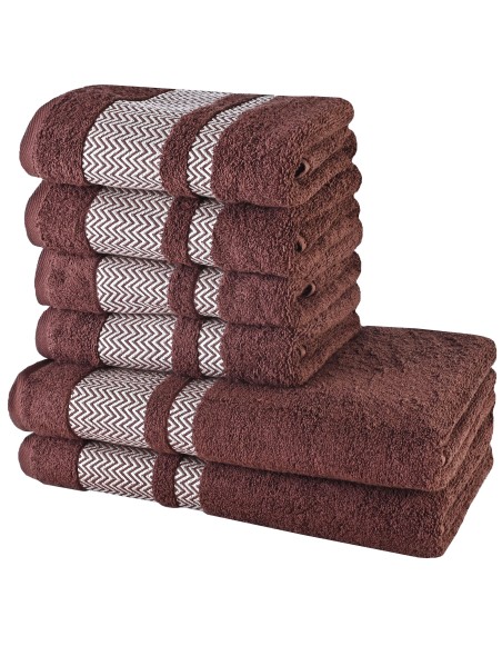 Sada 6 kusov bavlnených osušiek a uterákov Ates hnedá EMI