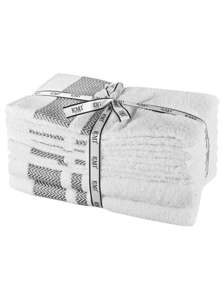 Sada 6 kusov bavlnených osušiek a uterákov Ates biela EMI