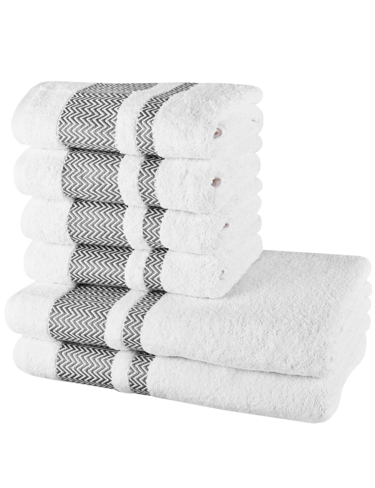 Sada 6 kusov bavlnených osušiek a uterákov Ates biela EMI